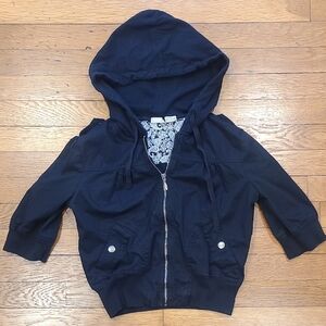 Mudd Black Zip-up Bomber Jacket With Hood Size Medium